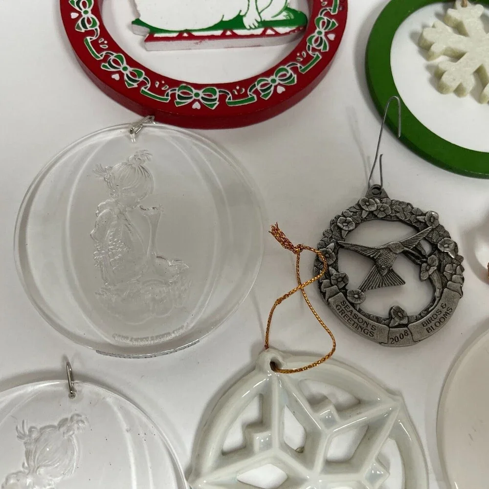 1982 Enesco Imports Precious Moments Birds‎ Christmas Tree Ornaments Lot of 7